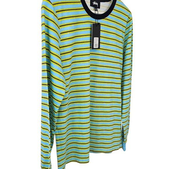 Stussy Womens Striped Long Sleeve T-Shirt, Cotton, Crew Neck, Streetwear, Size M - Picture 6 of 7